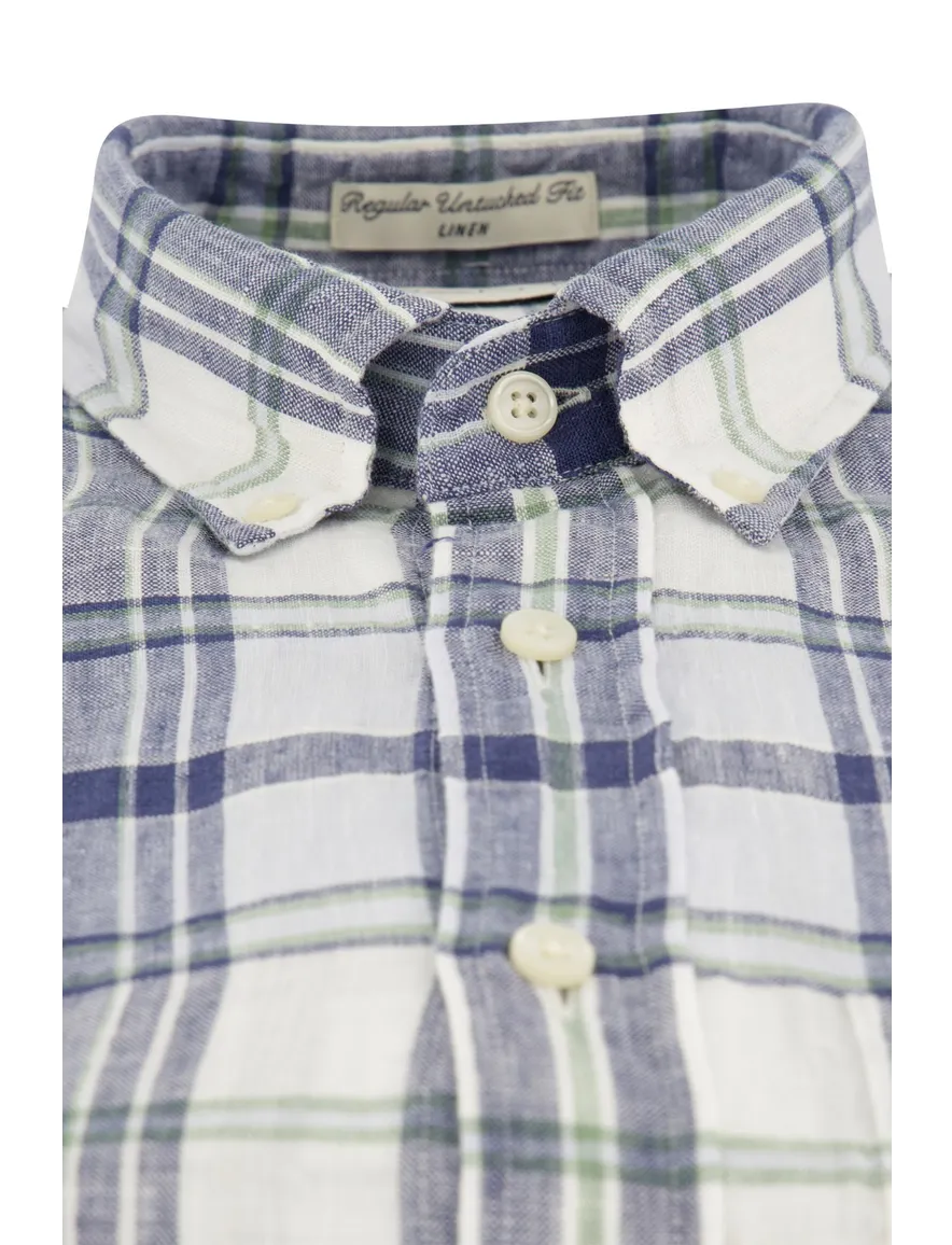 Gant overhemd blauw geruit
