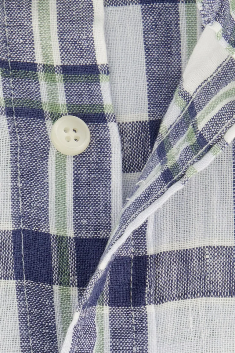 Gant overhemd blauw geruit