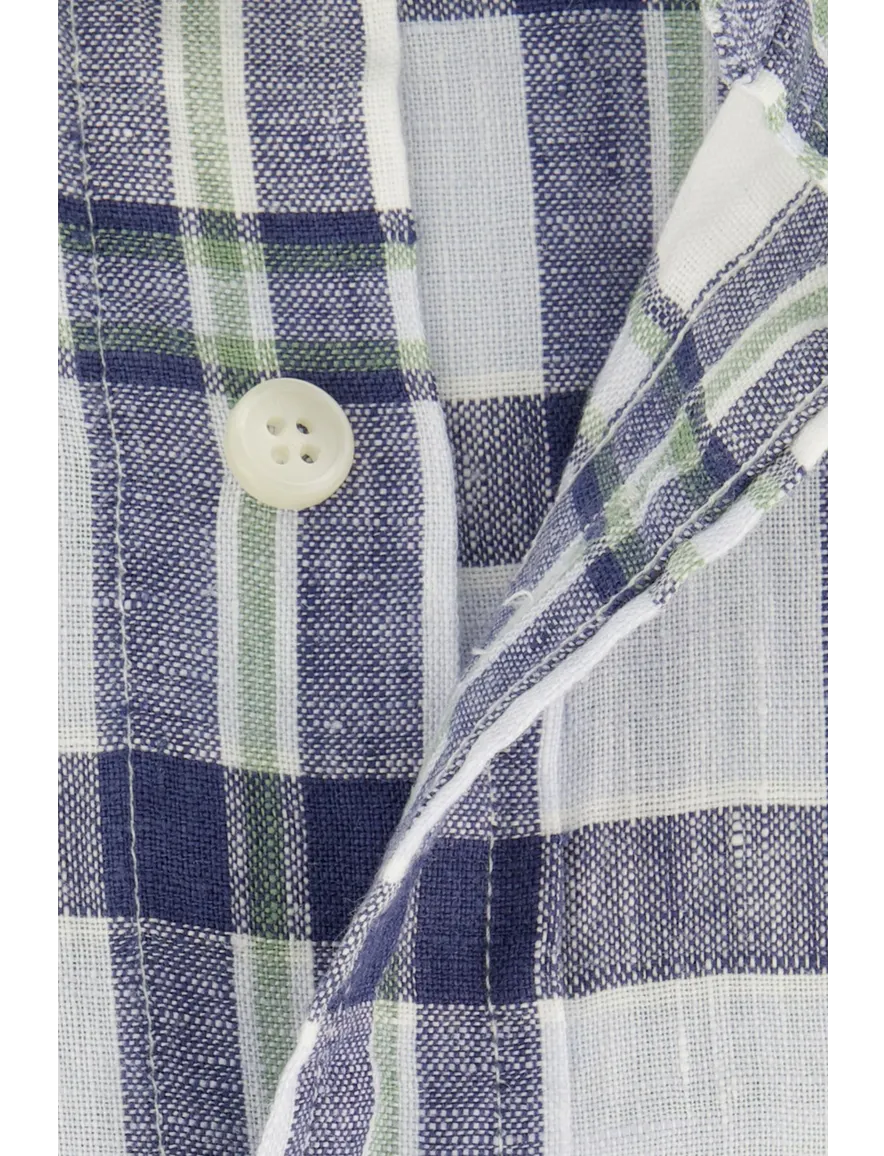 Gant overhemd blauw geruit
