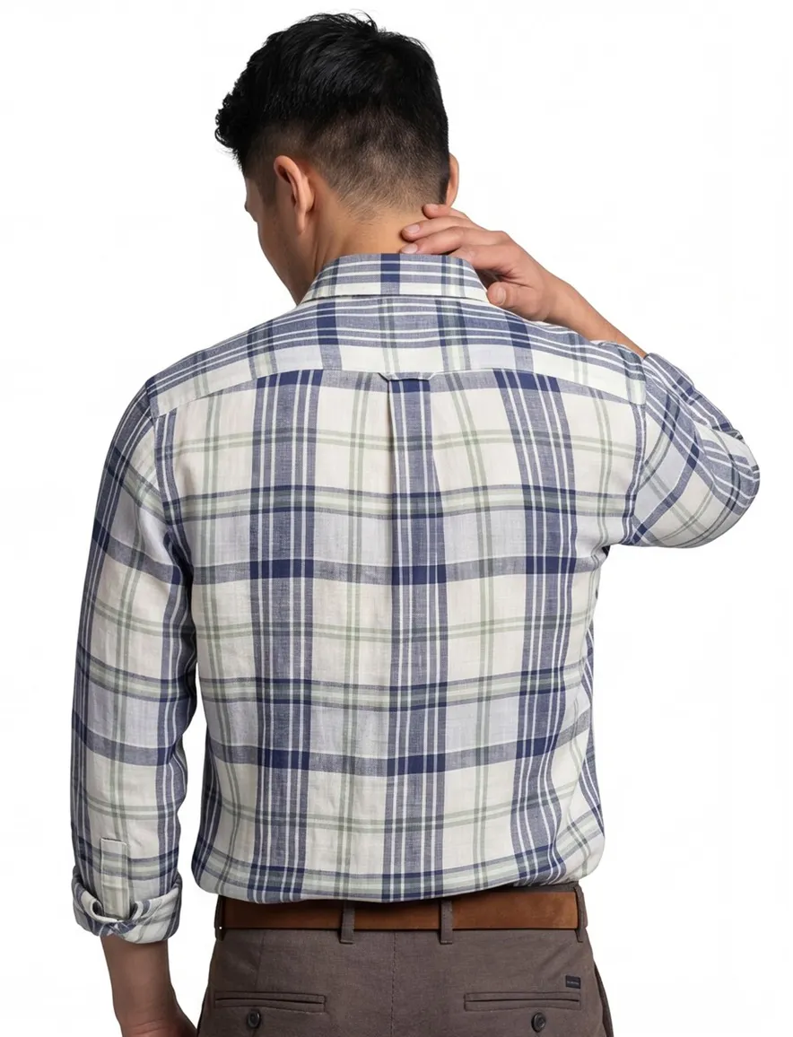 Gant overhemd blauw geruit