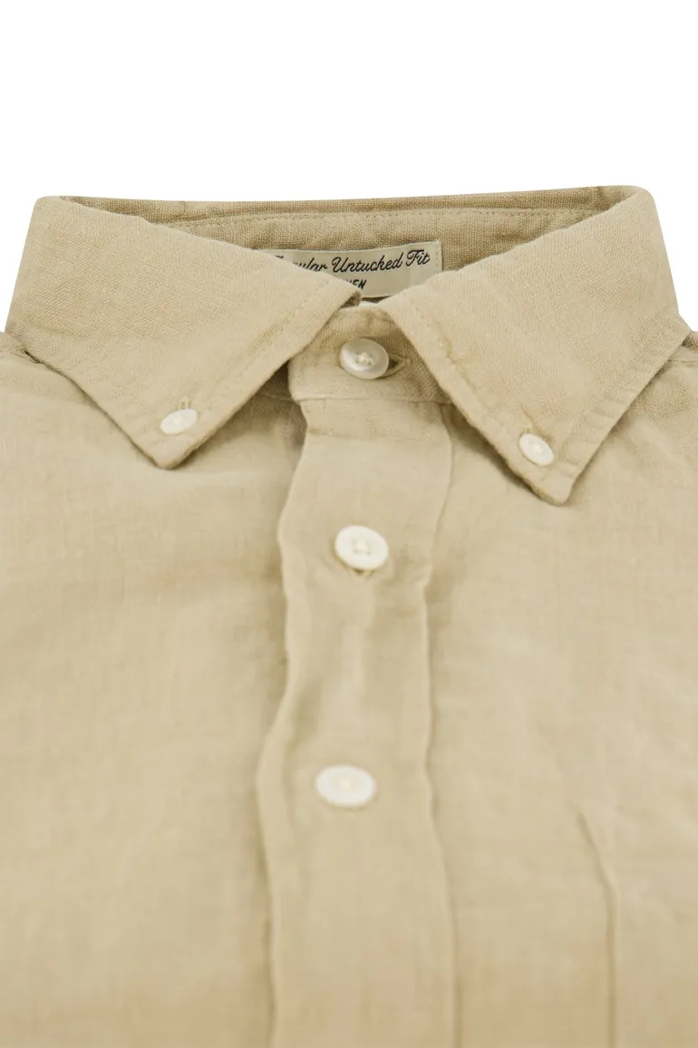 Gant overhemd beige linnen