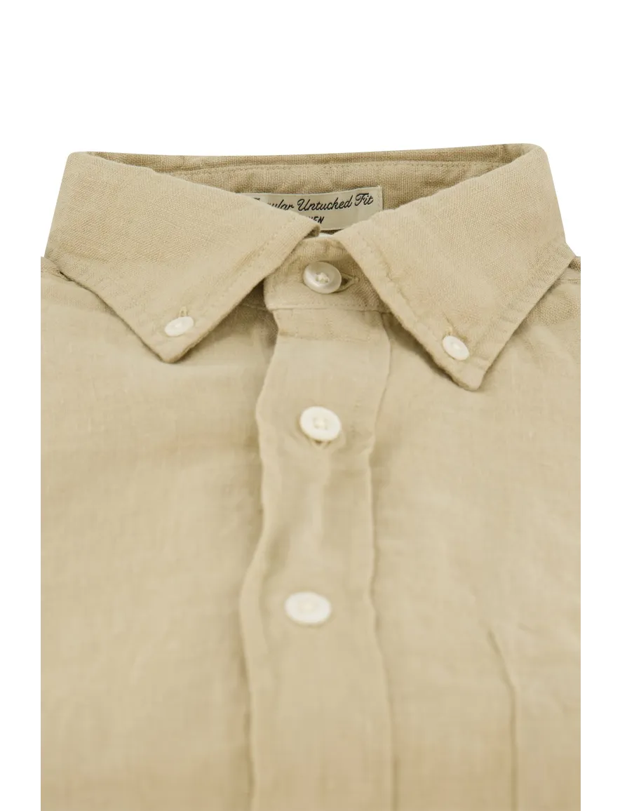 Gant overhemd regular fit beige linnen