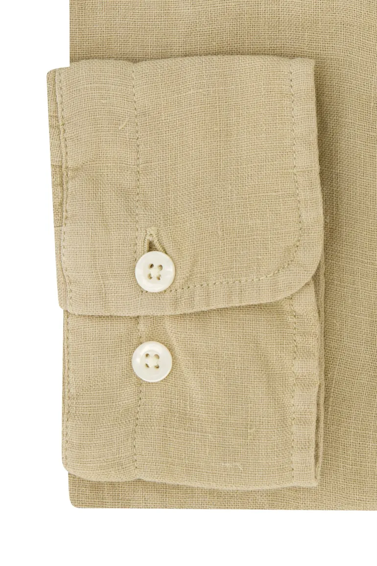 Gant overhemd beige linnen