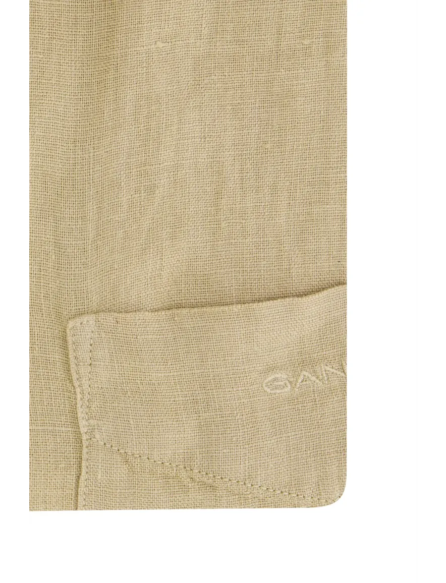 Gant overhemd regular fit beige linnen
