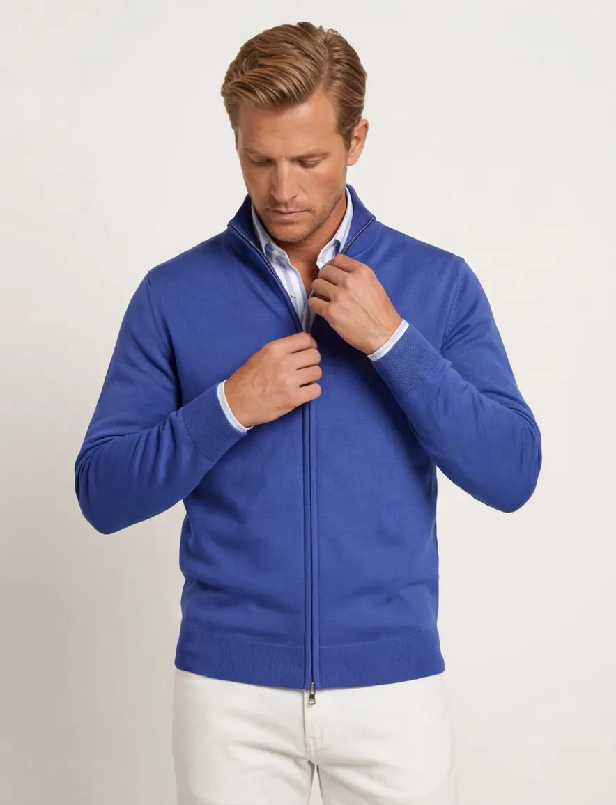 Gant vest blauw dubbele rits