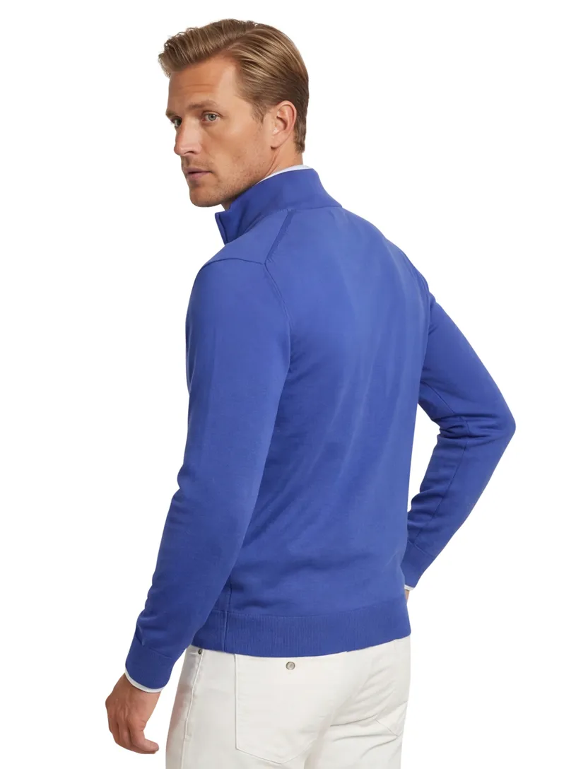 Gant vest blauw rits effen 100% katoen