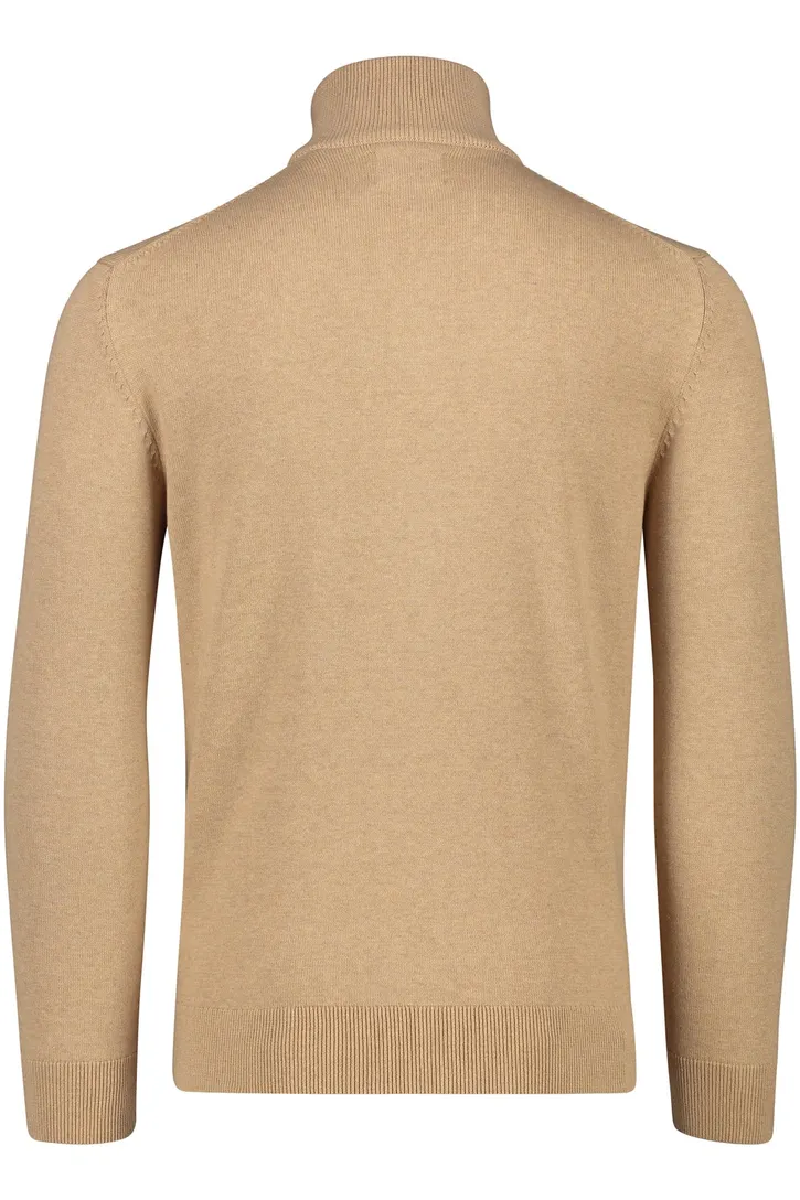 Gant vest ronde hals camel katoen normale fit
