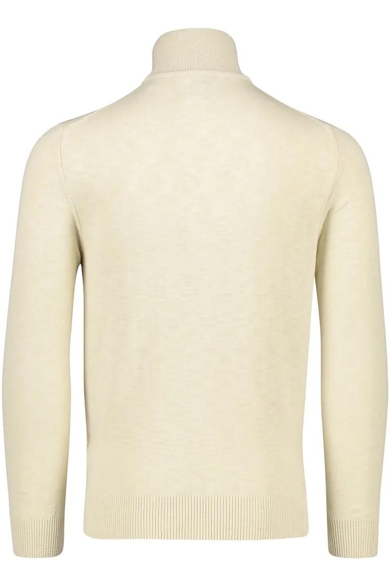 Gant trui beige gemeleerd half zip