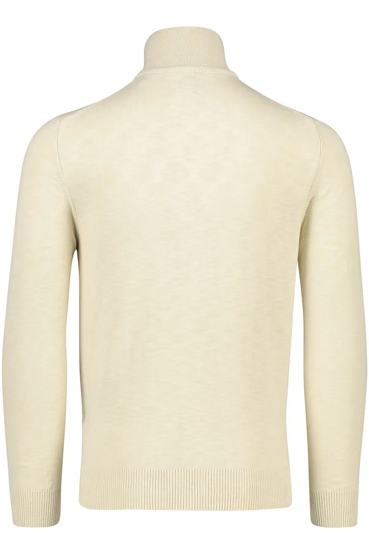 Gant trui half zip gemêleerd beige katoen