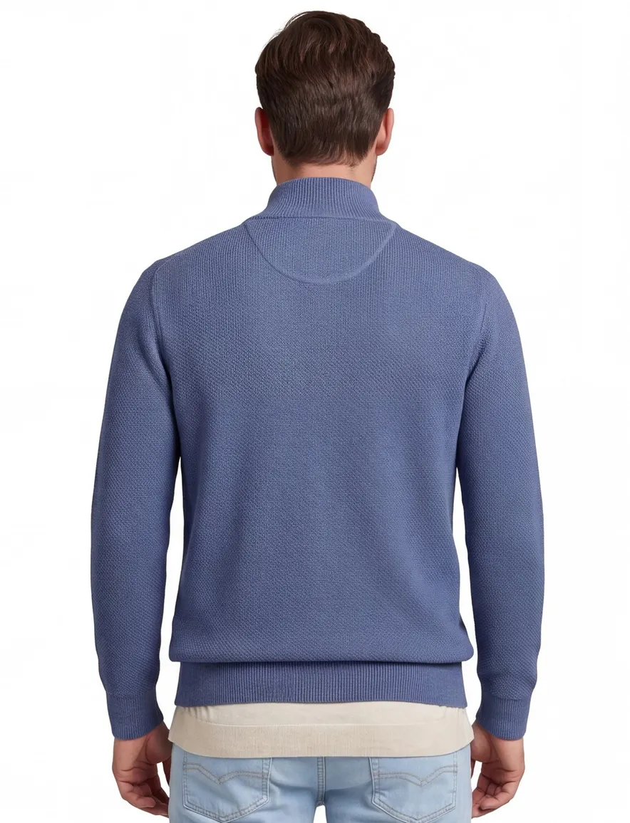 Gant vest ronde hals blauw katoen normale fit