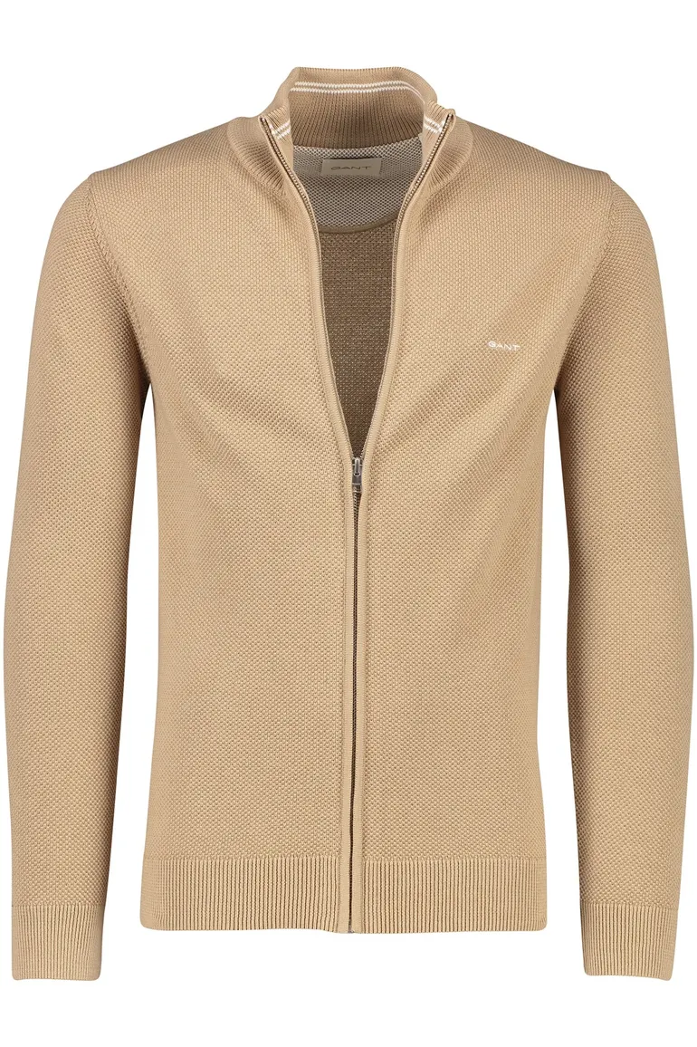 Gant vest bruin katoen