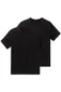 T-shirt Schiesser zwart katoen ronde hals 2-pack