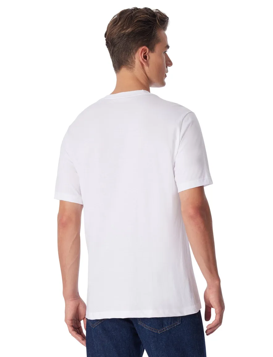Schiesser katoenen t-shirt wit ronde hals 2-pack