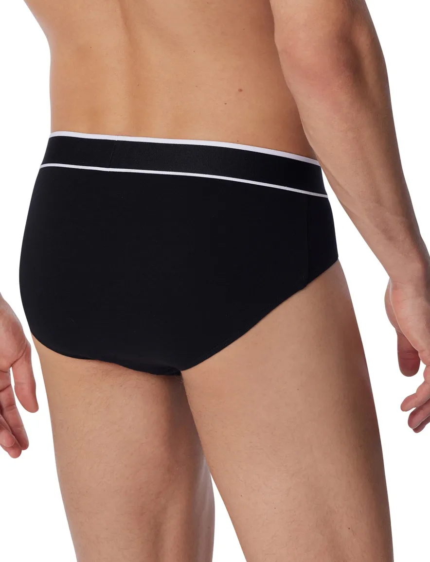 Katoenen Schiesser slip zwart 3-pack Rio