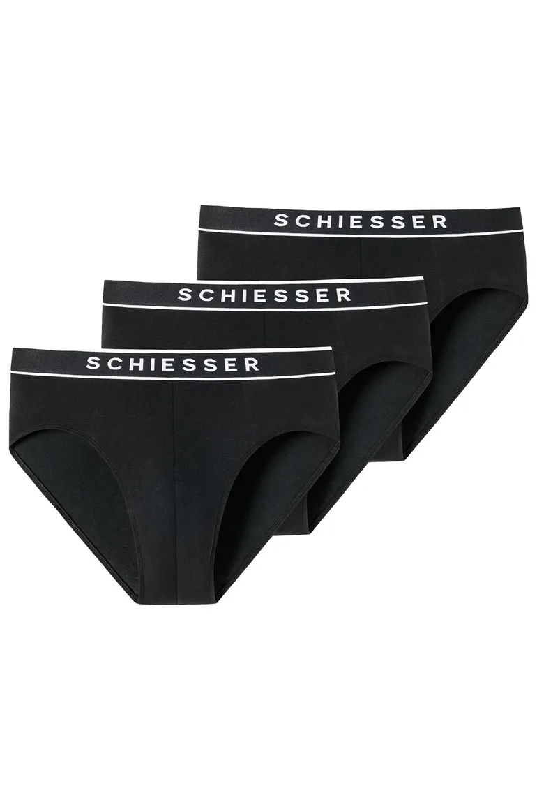 Schiesser Rio slip 3-pack zwart
