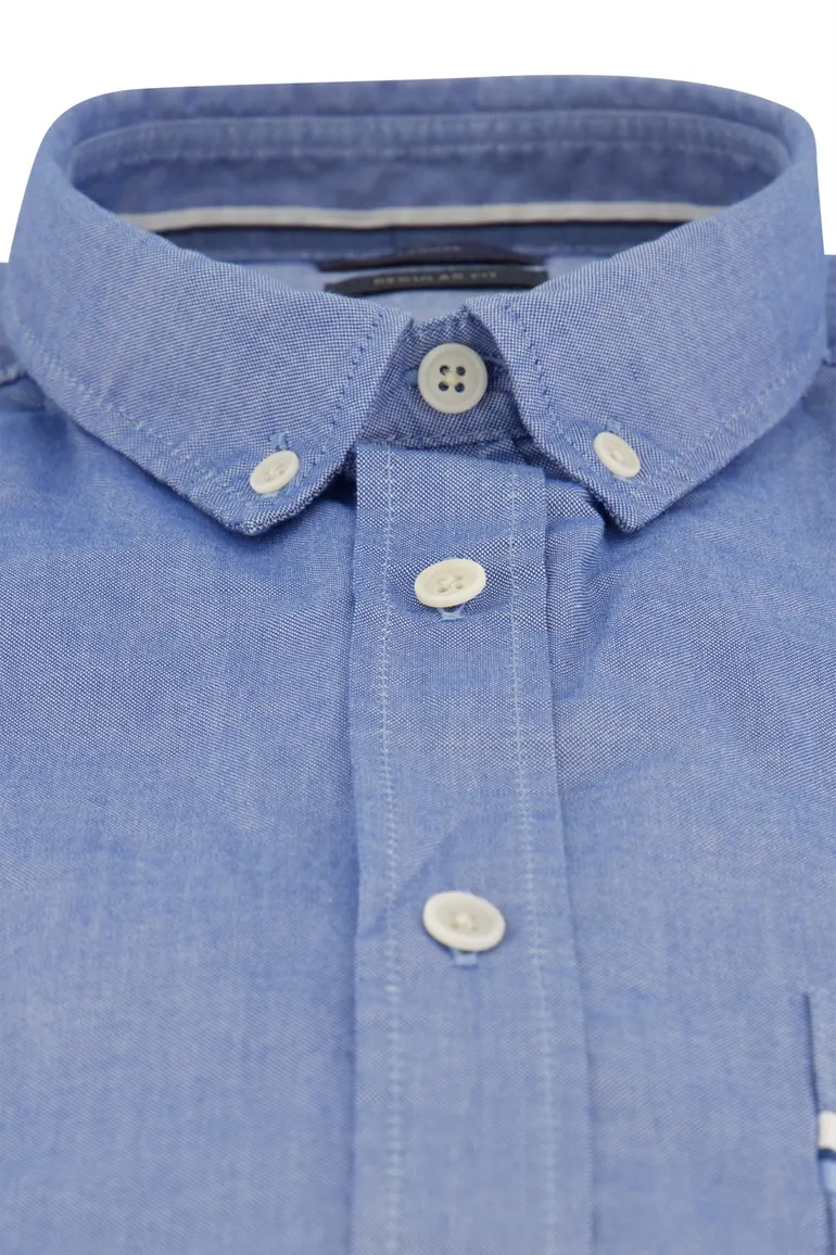 Olymp overhemd blauw regular fit uni