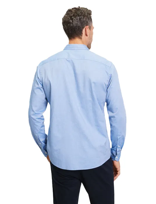 Olymp overhemd blauw regular fit uni