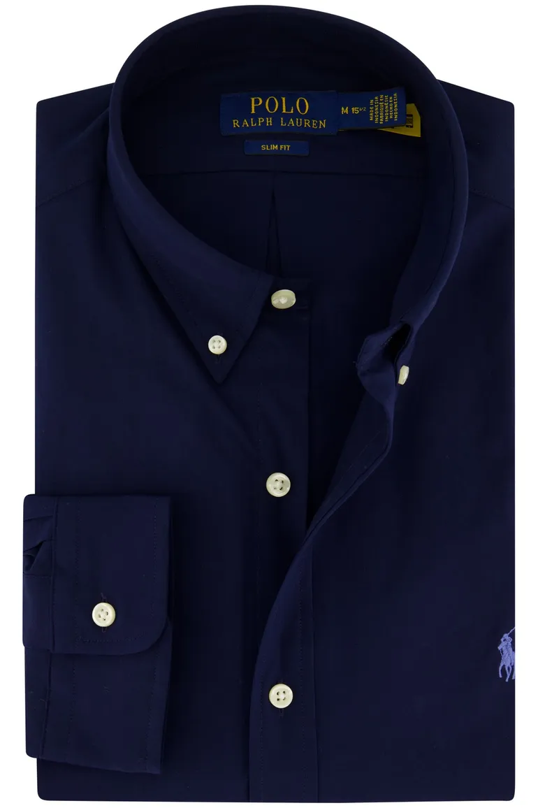 Polo Ralph Lauren overhemd donkerblauw slim fit