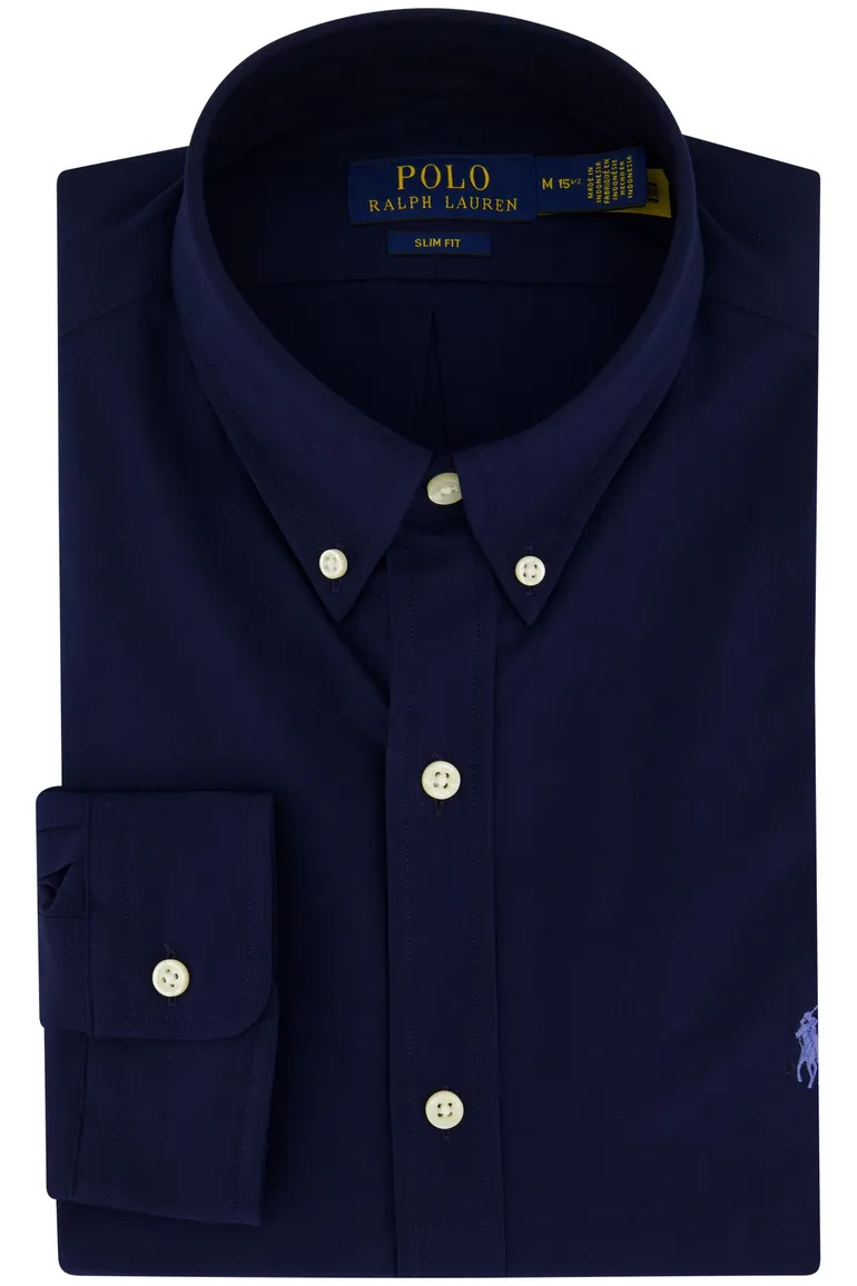 Polo Ralph Lauren overhemd donkerblauw slim fit
