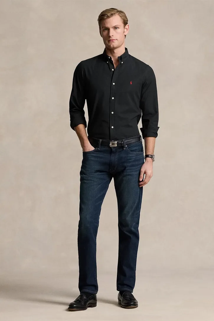 Polo Ralph Lauren slim fit overhemd katoen zwart