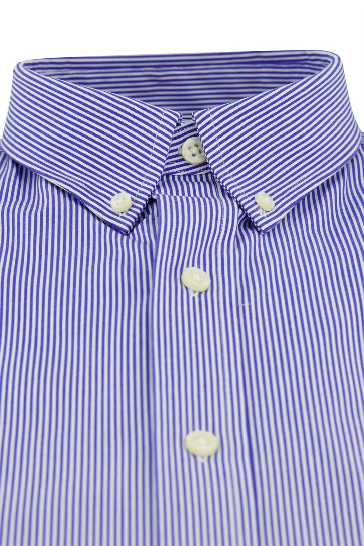 Polo Ralph Lauren slim fit overhemd blauw gestreept katoen
