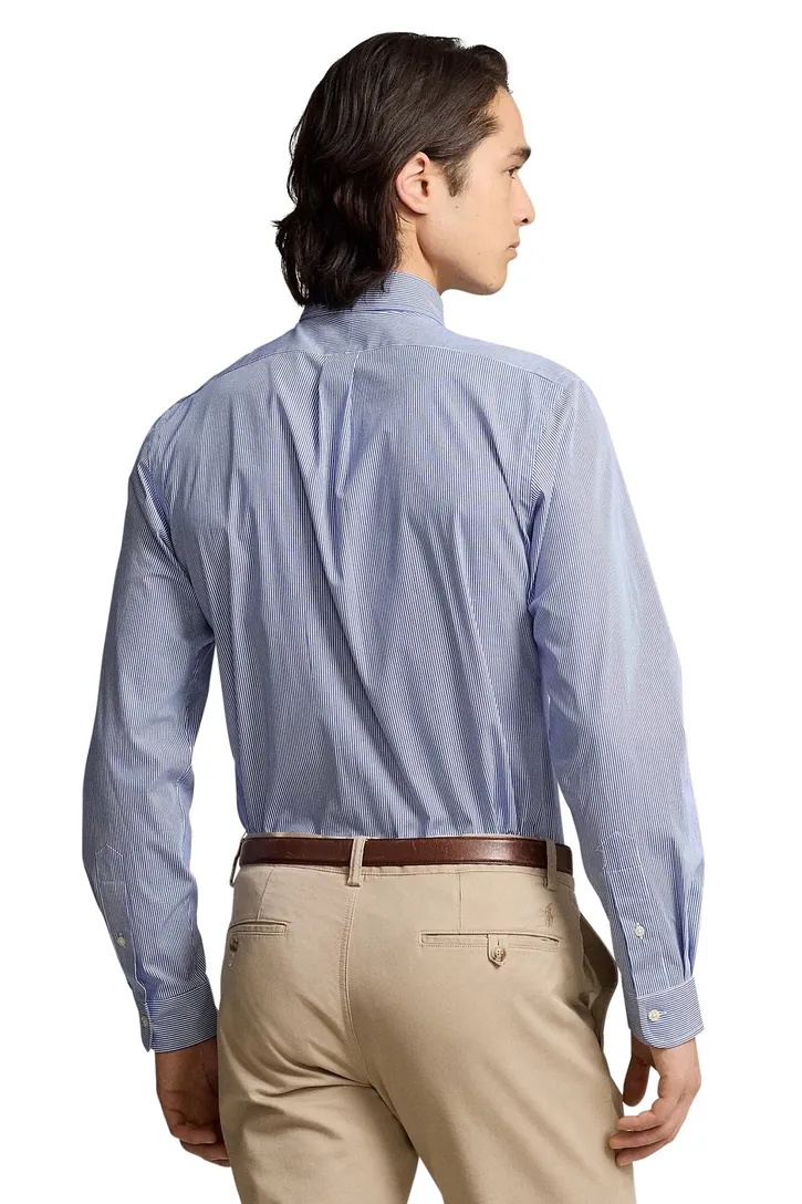Polo Ralph Lauren slim fit overhemd blauw gestreept katoen