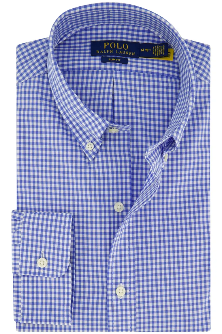 Polo Ralph Lauren overhemd blauw geruit slim fit