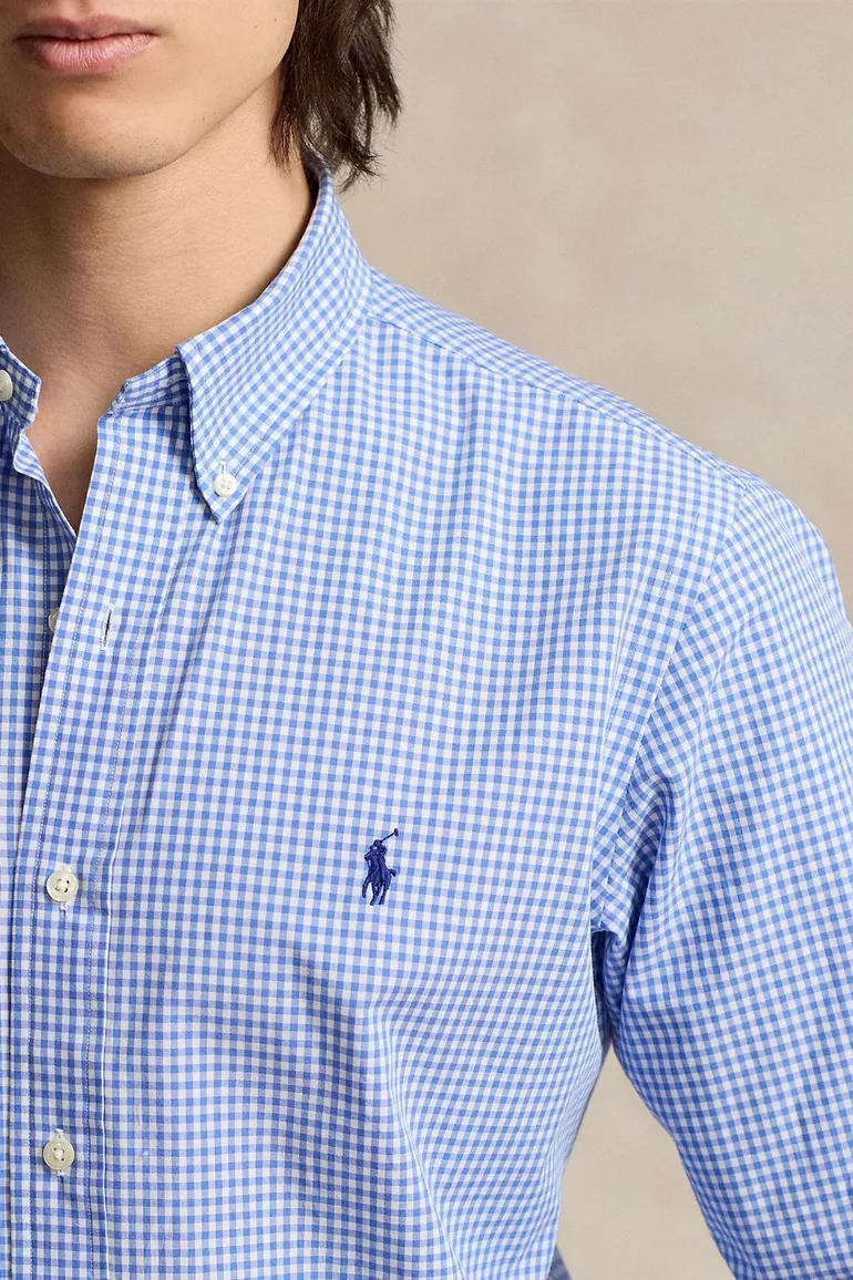 Polo Ralph Lauren blauw geruit slim fit katoenen overhemd