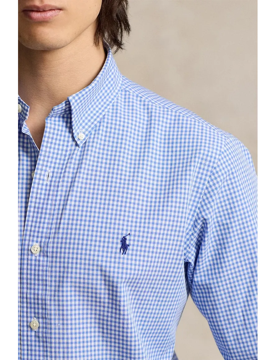 Polo Ralph Lauren blauw geruit slim fit katoenen overhemd
