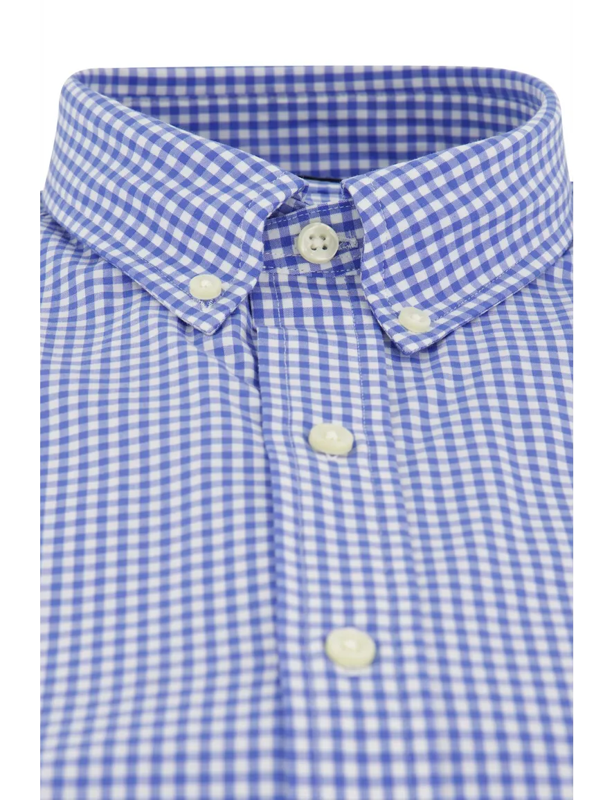 Polo Ralph Lauren blauw geruit slim fit katoenen overhemd