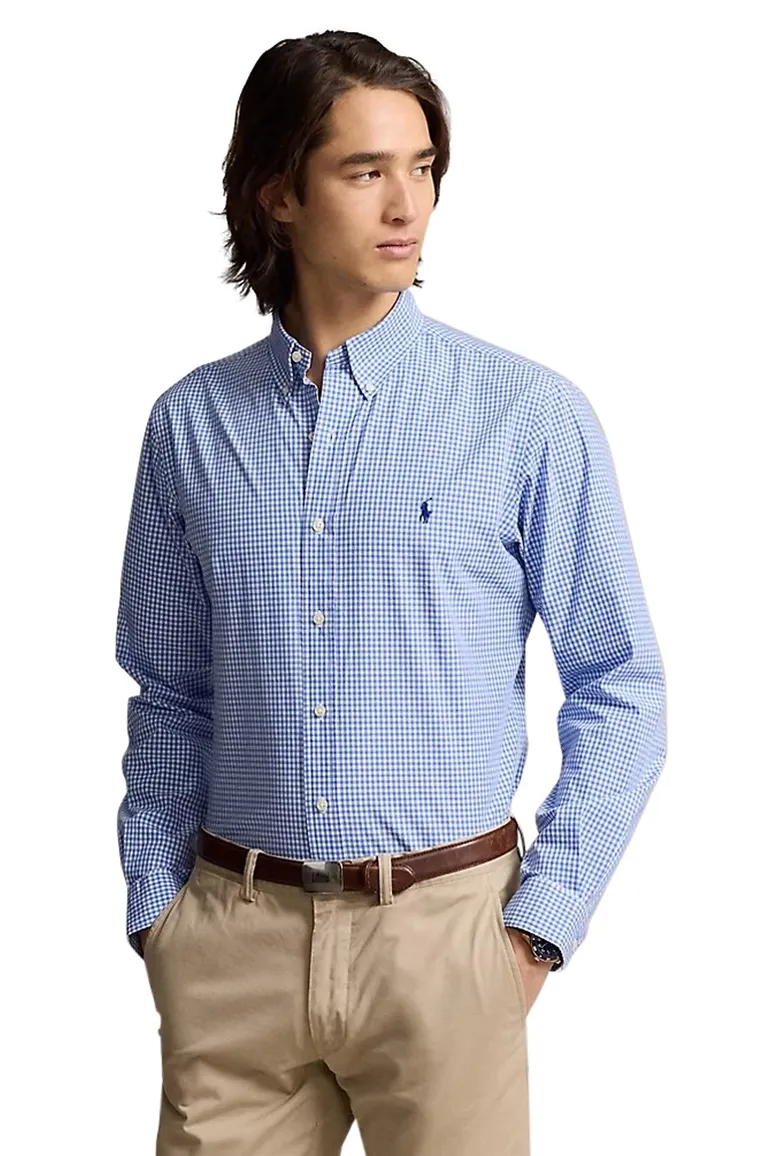 Polo Ralph Lauren blauw geruit slim fit katoenen overhemd