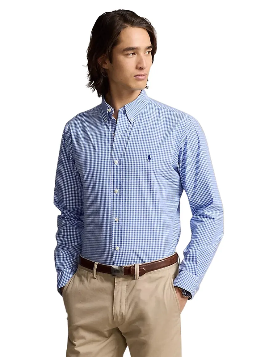 Polo Ralph Lauren blauw geruit slim fit katoenen overhemd