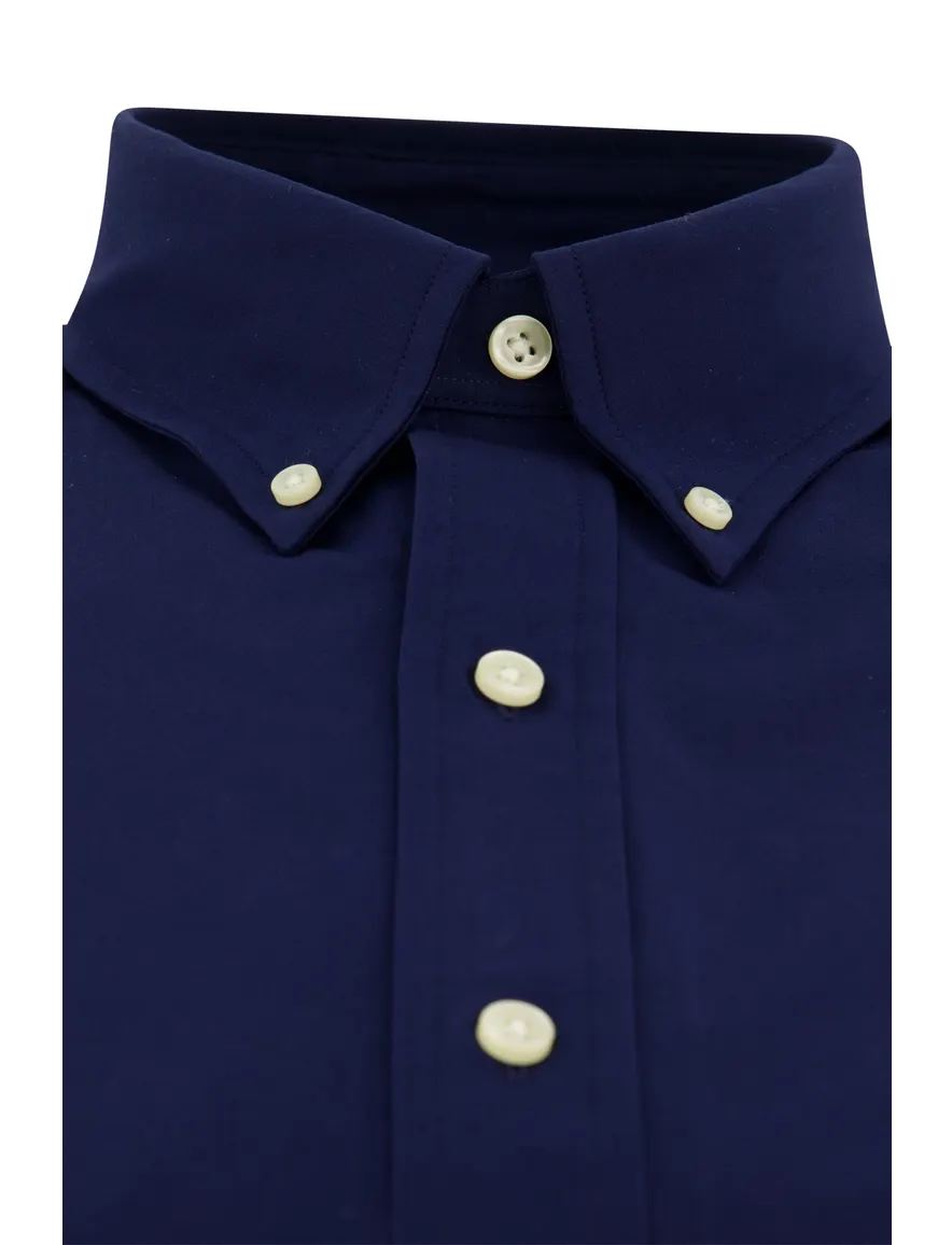 Polo Ralph Lauren casual overhemd normale fit donkerblauw effen katoen
