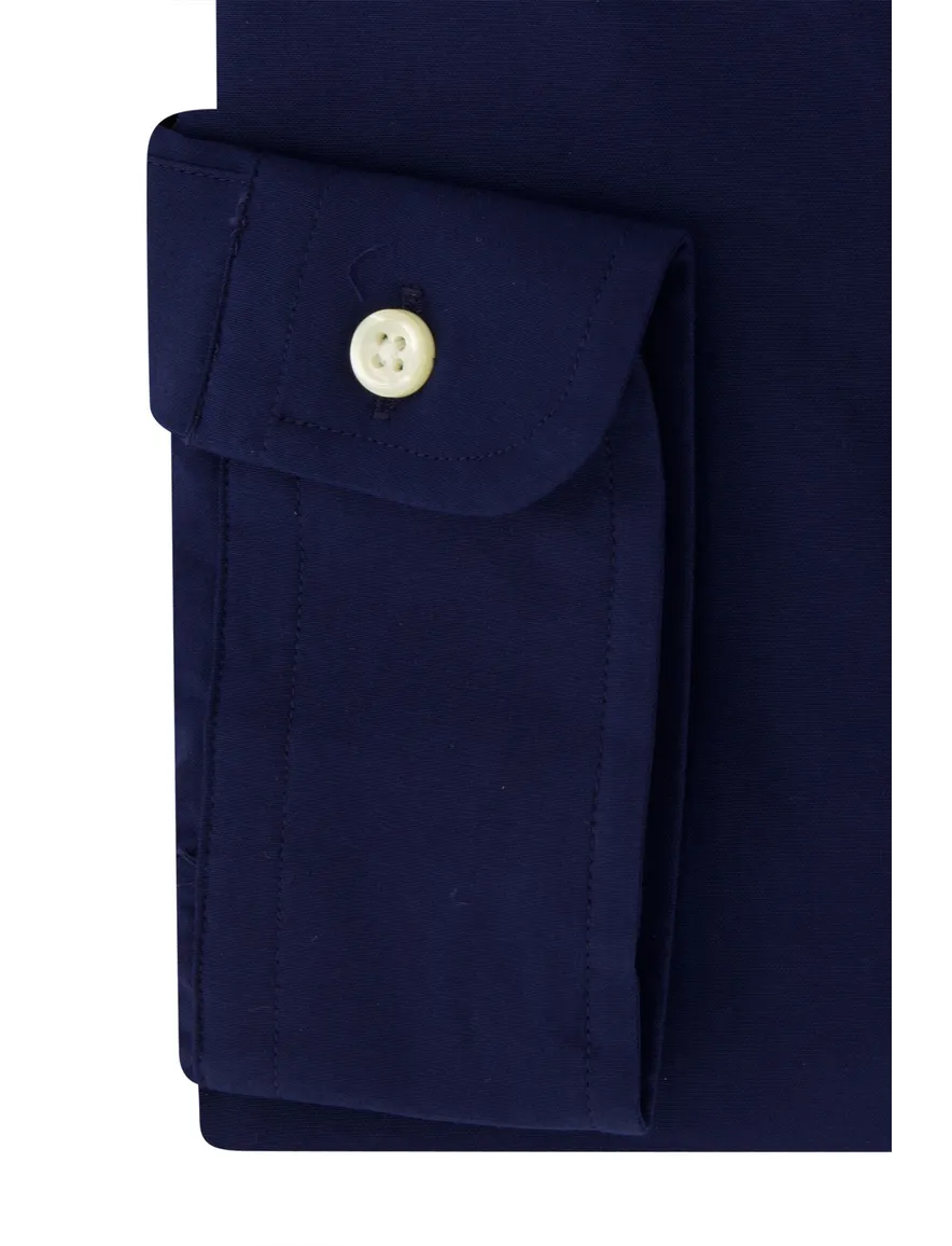 Polo Ralph Lauren casual overhemd normale fit donkerblauw effen katoen