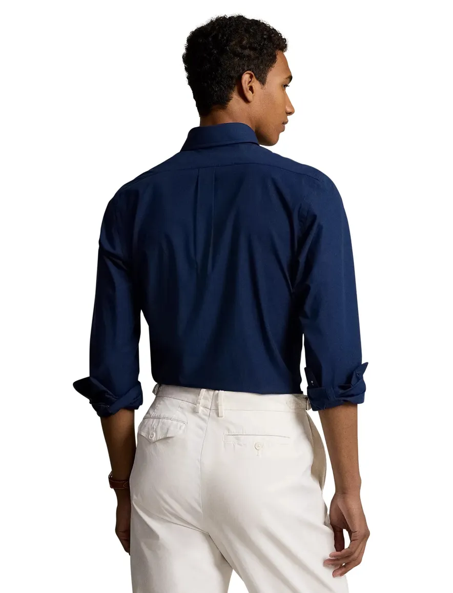 Polo Ralph Lauren casual overhemd normale fit donkerblauw effen katoen