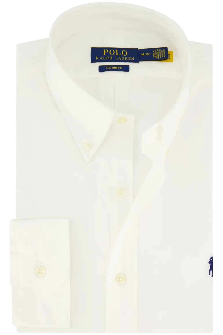 Polo Ralph Lauren overhemd normale fit wit effen met logo