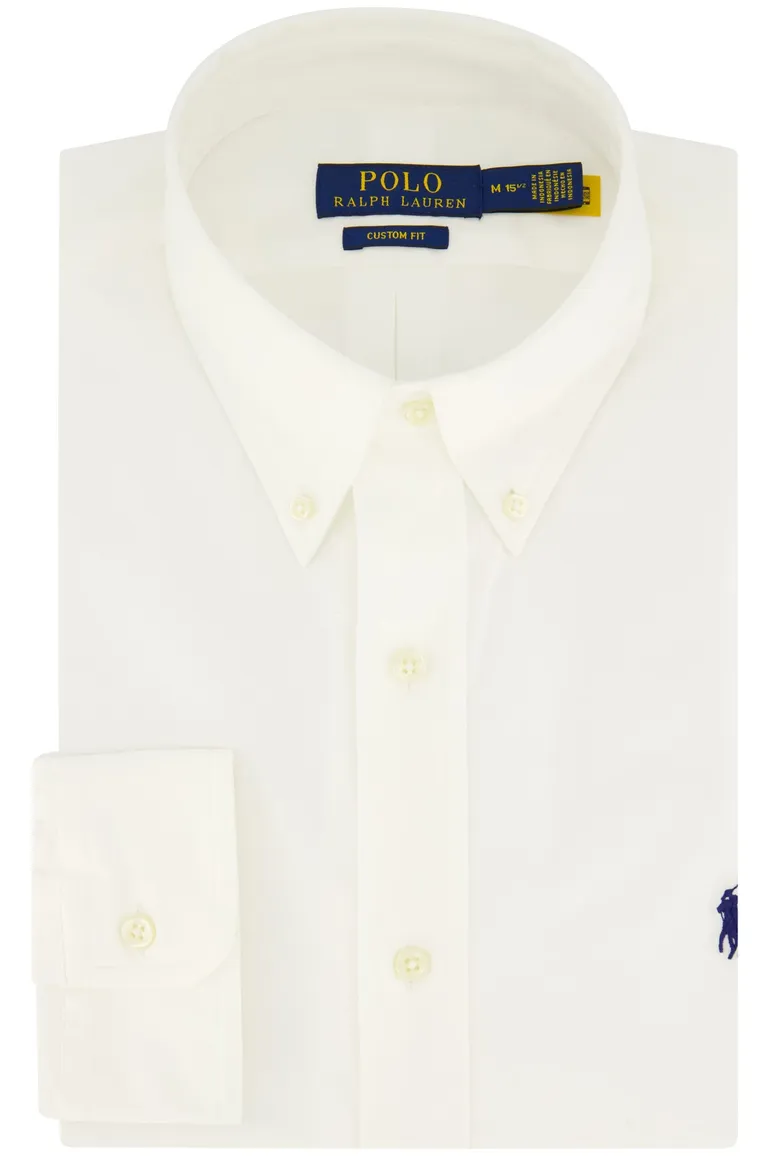 Polo Ralph Lauren overhemd normale fit wit effen met logo