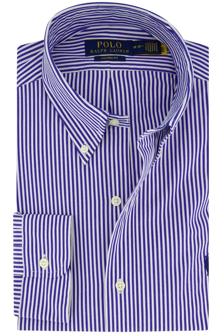 Polo Ralph Lauren overhemd cunstom fit blauw wit