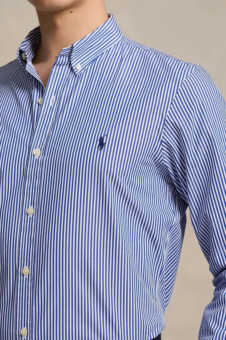 Polo Ralph Lauren overhemd cunstom fit blauw wit