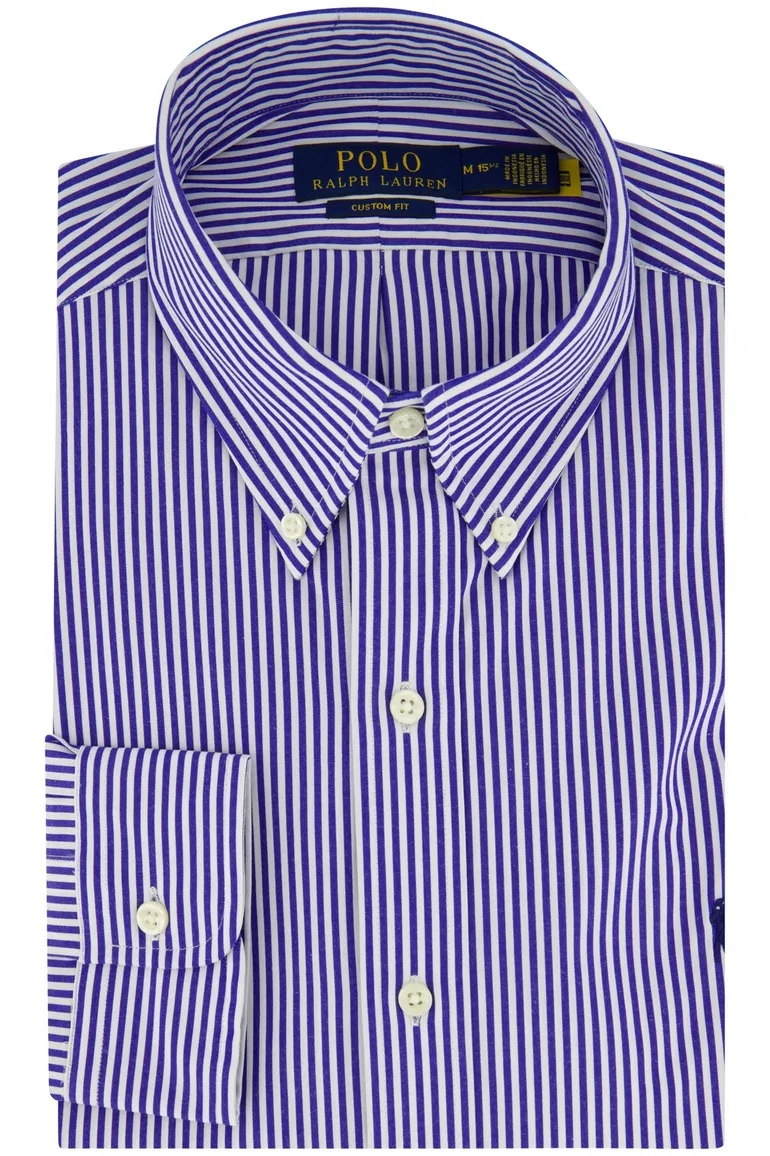 Polo Ralph Lauren overhemd cunstom fit blauw wit