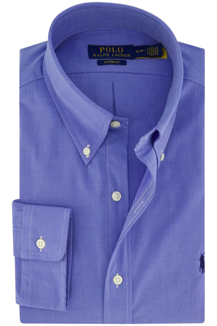 Polo Ralph Lauren casual overhemd normale fit blauw effen katoen