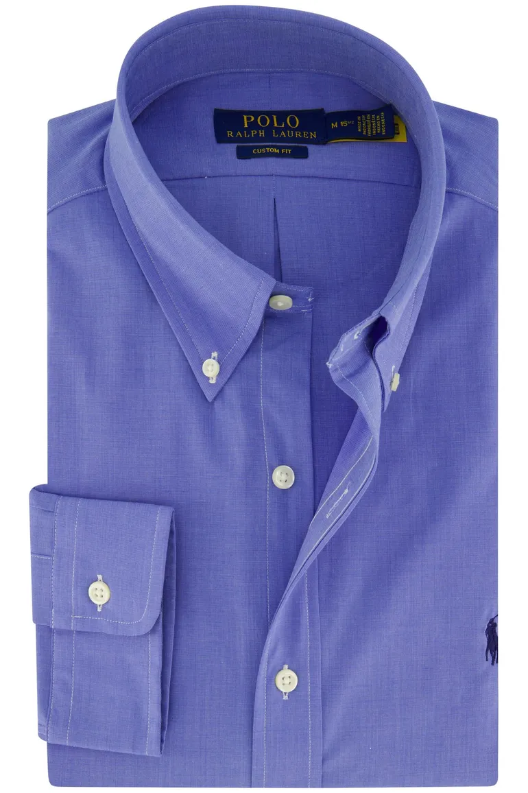 Polo Ralph Lauren overhemd blauw effen custom fit