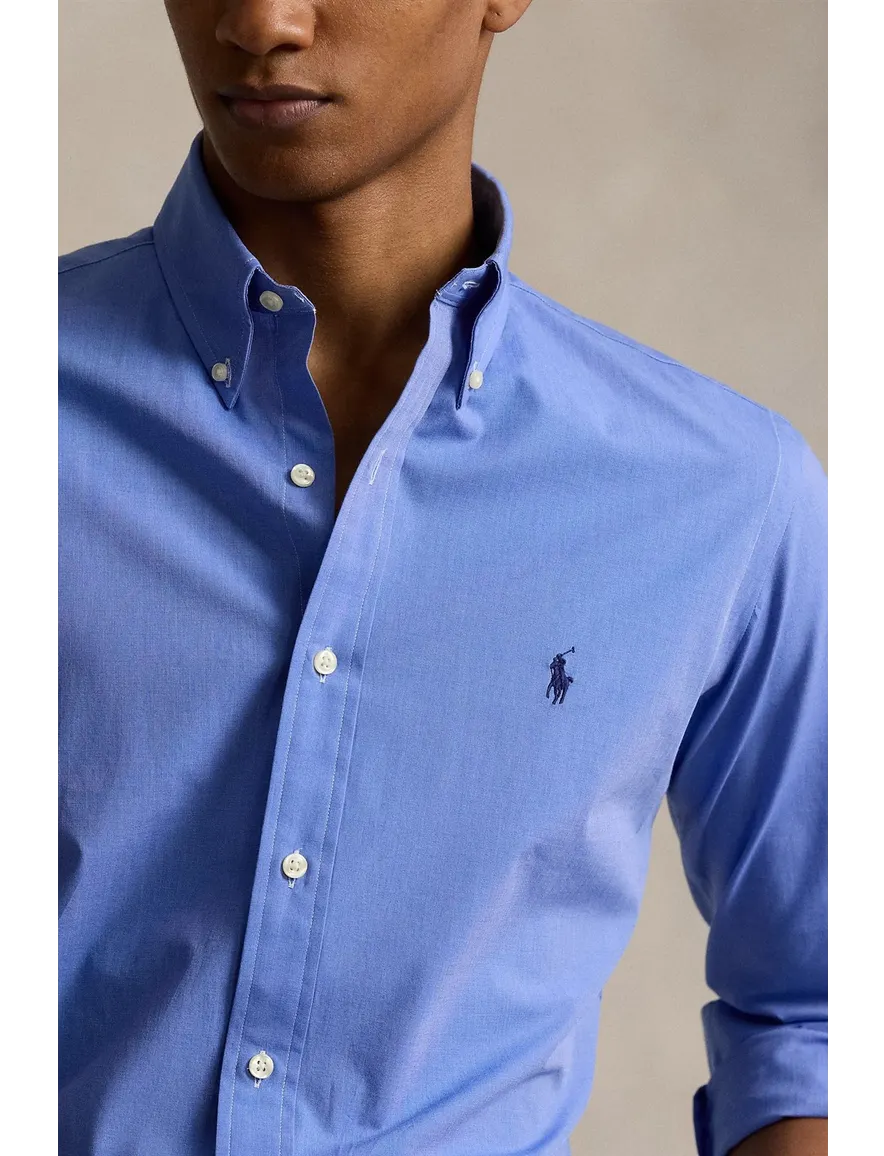 Polo Ralph Lauren casual overhemd normale fit blauw effen katoen