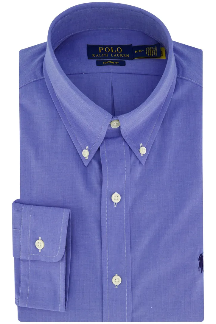 Polo Ralph Lauren casual overhemd normale fit blauw effen katoen