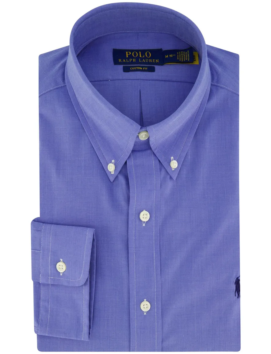 Polo Ralph Lauren casual overhemd normale fit blauw effen katoen