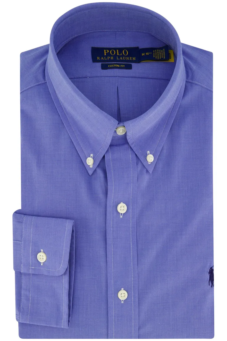 Polo Ralph Lauren overhemd blauw effen custom fit
