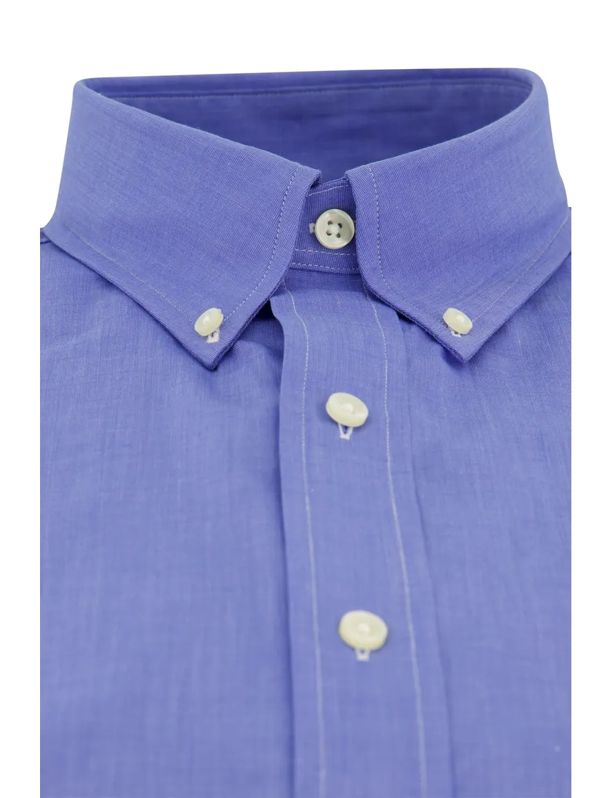 Polo Ralph Lauren casual overhemd normale fit blauw effen katoen