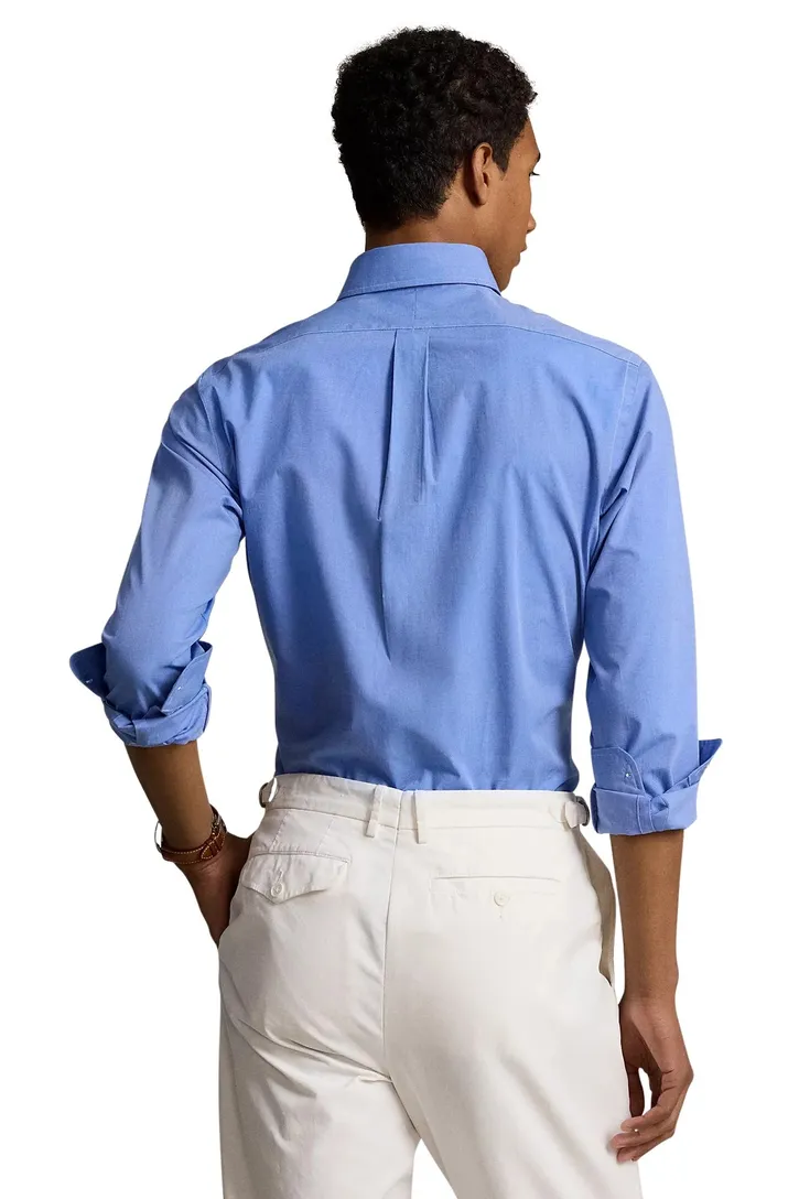 Polo Ralph Lauren casual overhemd normale fit blauw effen katoen
