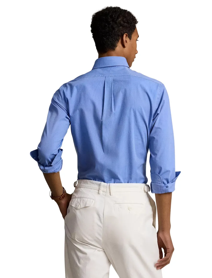 Polo Ralph Lauren casual overhemd normale fit blauw effen katoen