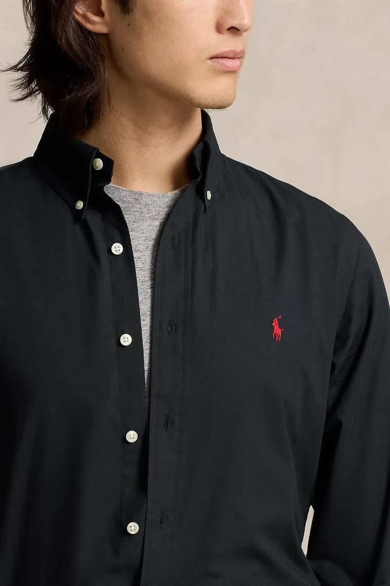Polo Ralph Lauren overhemd zwart custom fit